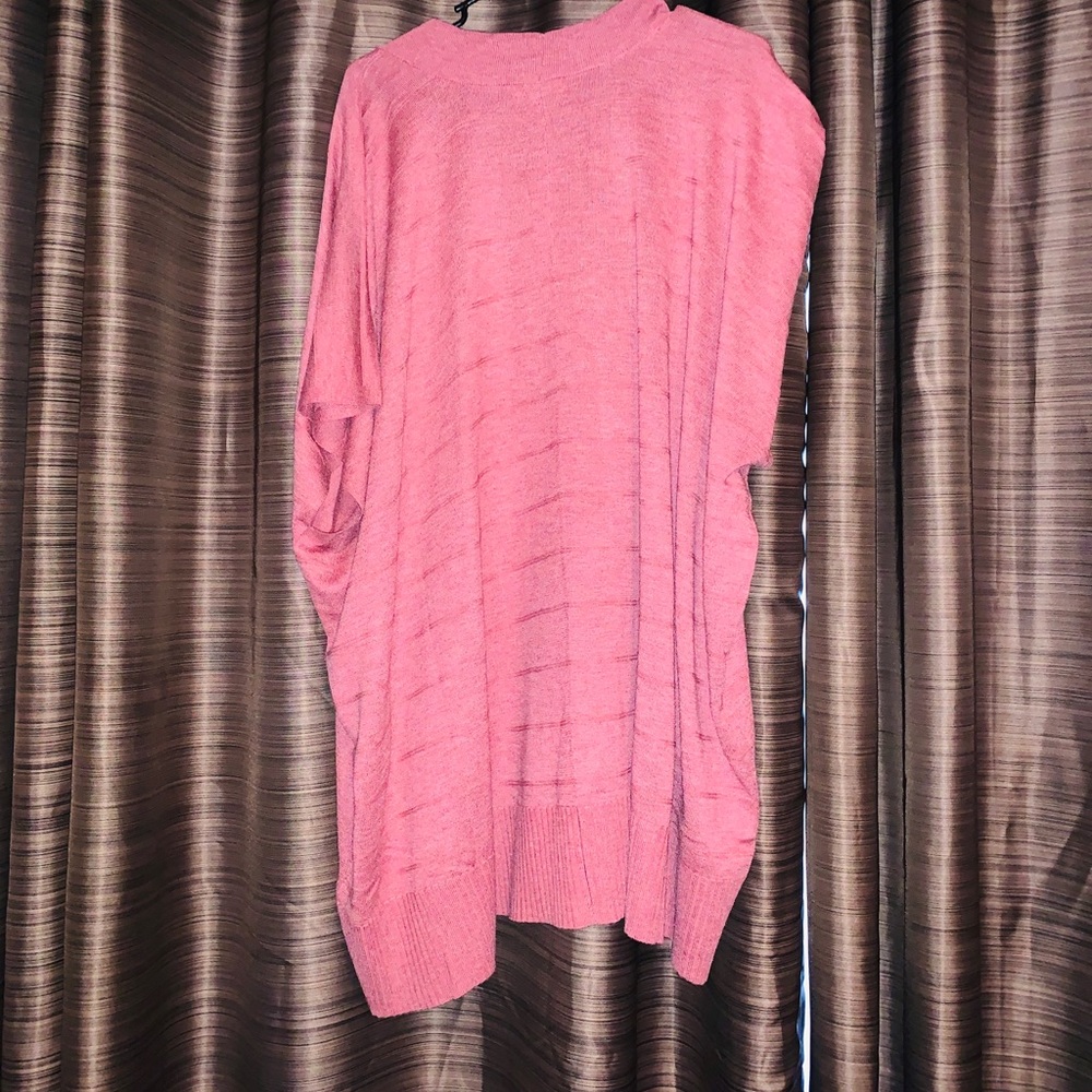 SOLDOversized LOFT short sleeved pink cardigan - Picture 3 of 4